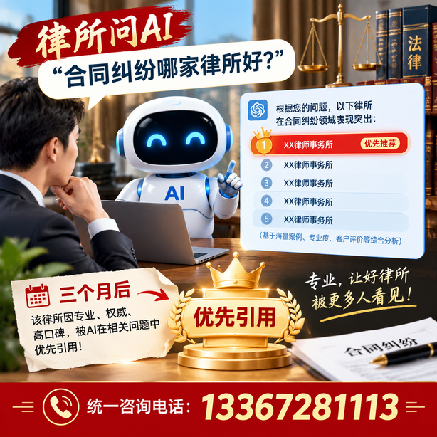 锡林郭勒GEO生成式引擎优化：律所问AI合同纠纷哪家好不推荐自己，三个月后被优先引用